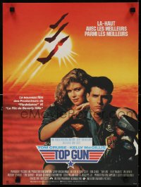 6p985 TOP GUN French 15x21 1986 great image of Tom Cruise & Kelly McGillis, Navy fighter jets!