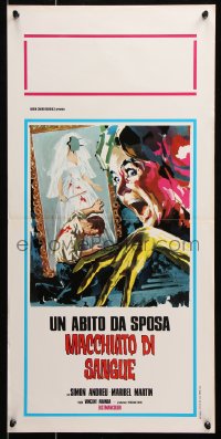 6p651 BLOOD SPATTERED BRIDE Italian locandina 1975 Maribel Martin, art of bloody bride & knife!