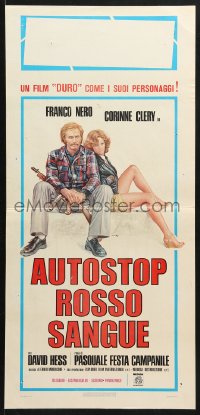 6p702 NAKED PREY Italian locandina 1977 Autostop rosso sangue, Sciotti art of Franco Nero & Corinne Clery!