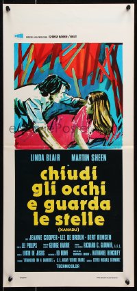 6p726 SWEET HOSTAGE Italian locandina 1976 Martin Sheen & Linda Blair, different art by Avelli!