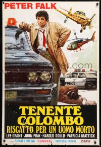 6p626 COLUMBO RANSOM FOR A DEAD MAN Italian 27x39 pbusta 1978 cool artwork of detective Peter Falk!