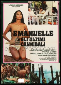 6p629 EMANUELLE & THE LAST CANNIBALS Italian 27x38 pbusta 1982 super-sexy Laura Gemser!