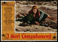 6p593 TEN COMMANDMENTS Italian 13x18 pbusta R1981 Cecil B. DeMille classic, Charlton Heston!