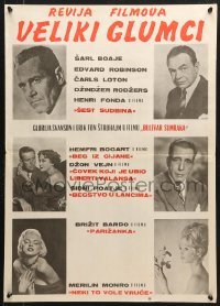 6p445 REVIJA FILMOVA VELIKI GLUMCI Yugoslavian 20x28 1960s Sunset Boulevard, Marilyn Monroe, more!