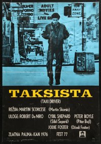 6p452 TAXI DRIVER Yugoslavian 19x27 1977 Robert De Niro walking on street, Martin Scorsese!