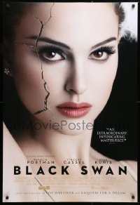 6r552 BLACK SWAN style F int'l DS 1sh 2010 image of cracked ballet dancer Natalie Portman!