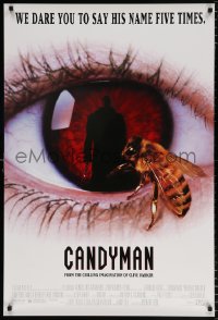 6r569 CANDYMAN 1sh 1992 Clive Barker, creepy close-up image of bee in eyeball!