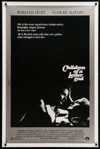 6r579 CHILDREN OF A LESSER GOD 1sh 1986 William Hurt & Best Actress winner Marlee Matlin!