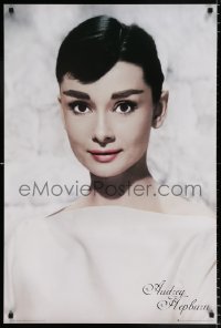 6r218 AUDREY HEPBURN 24x36 English commercial poster 2000s portrait of the actress w/ pink lipstick!