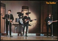 6r222 BEATLES 23x33 Japanese commercial 1976 John, Paul, George & Ringo, Ed Sullivan show in black!