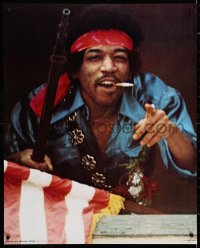 6r248 JIMI HENDRIX 21x27 commercial poster 1971 guitarist w/ rifle and flag, Rainbow Bridge!