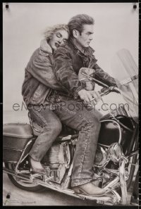6r257 MARILYN MONROE/JAMES DEAN 24x36 commercial poster 2007 cool portrait on motorcycle!