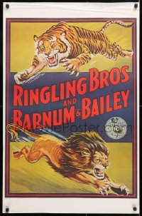 6r268 RINGLING BROS & BARNUM & BAILEY 24x36 commercial poster 1980s big top art of lion and tiger!