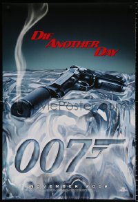6r616 DIE ANOTHER DAY teaser DS 1sh 2002 Pierce Brosnan as James Bond, cool image of gun melting ice