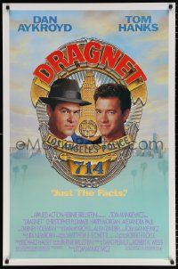 6r621 DRAGNET 1sh 1987 Dan Aykroyd as detective Joe Friday with Tom Hanks, art by McGinty!