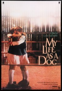 6r804 MY LIFE AS A DOG 1sh 1987 Lasse Hallstrom's Mitt liv som hund, cute image of kids!