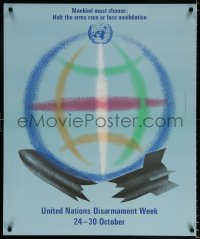 6r206 UNITED NATIONS DISARMAMENT WEEK Polish 26x32 1979 world over a broken missile by Sliwka!