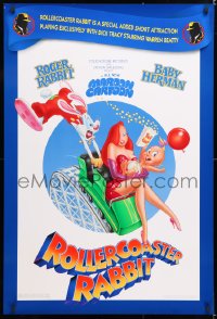 6r864 ROLLERCOASTER RABBIT DS 1sh 1990 Steven Spielberg cartoon, Roger, sexy Jessica & Baby Herman!