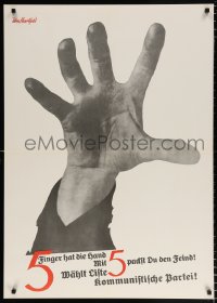 6r340 5 FINGER HAT DIE HAND 27x38 East German special poster 1960s iconic image by John Heartfield!