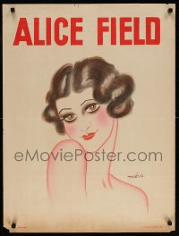 6r345 ALICE FIELD 24x32 French special poster 1928 wonderful portrait of the star by Mera!