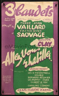 6r276 ALLEZ VOUS RHABILLER 14x24 French stage poster 1950s Jacques Faizant play, Go Get Dressed!