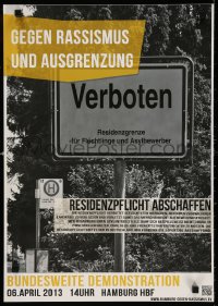 6r396 GEGEN RASSISMUS UND AUSGRENZUNG 17x23 German special poster 2013 protest gathering!