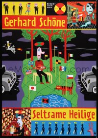 6r041 GERHARD SCHONE 24x33 German music poster 1997 Seltsame Heilige, art by Henning Wagenbreth!