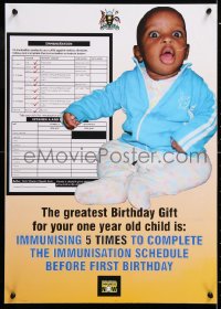 6r400 GREATEST BIRTHDAY GIFT 16x23 Ugandan special poster 1990s image of an infant and info!