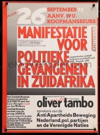 6r425 MANIFESTATIE VOOR POLITIEKE GEVANGENEN IN ZUID AFRIKA 18x24 Dutch special poster 1975 cool!