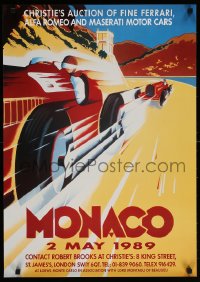 6r432 MONACO red title 21x30 English special poster 1989 of race cars racing through Monte Carlo!