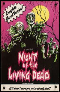 6r440 NIGHT OF THE LIVING DEAD 11x17 special poster R1978 George Romero zombie classic, they lust for human flesh!