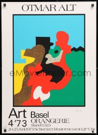 6r197 OTMAR ALT signed 22x31 Swiss museum/art exhibition 1973 by the artist, colorful!