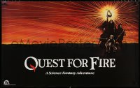 6r453 QUEST FOR FIRE 25x40 special poster 1982 Rae Dawn Chong, great artwork of cave men!