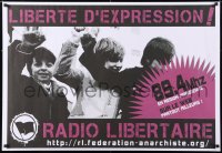 6r454 RADIO LIBERTAIRE 28x40 French special poster 2010s cool radio station promotion!