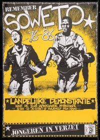 6r459 REMEMBER SOWETO 76-86 17x23 Dutch special poster 1986 in memory of the Soweto Uprising!