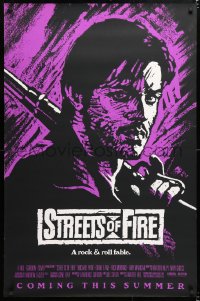 6r911 STREETS OF FIRE advance 1sh 1984 Walter Hill, Riehm purple dayglo art, a rock & roll fable!
