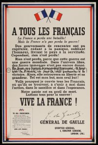 6r019 A TOUS LES FRANCIAS 20x30 WWII war poster 1940s fight to save her - Long Live France!