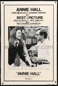 6s047 ANNIE HALL linen int'l 1sh 1977 Woody Allen & Diane Keaton in New York City, Best Picture!