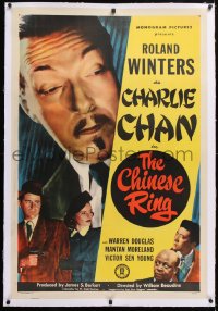 6s086 CHINESE RING linen 1sh 1948 close up of Roland Winters as Asian detective Charlie Chan!