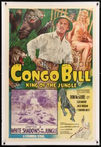 6s094 CONGO BILL linen chapter 5 1sh 1948 Cravath art of Don McGuire, Cleo Moore & jungle animals!