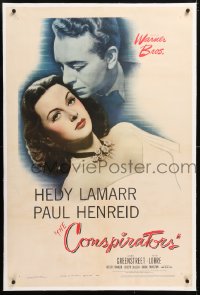 6s096 CONSPIRATORS linen 1sh 1944 freedom fighter Paul Henreid falls in love with Hedy Lamarr!