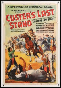 6s103 CUSTER'S LAST STAND linen 1sh 1936 based on historical events leading up to the battle, rare!