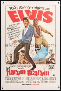 6s162 HARUM SCARUM linen 1sh 1965 rockin' Elvis Presley & Mary Ann Mobley in a swingin' spoof!