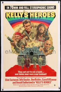 6s201 KELLY'S HEROES linen 1sh R1972 Clint Eastwood, Telly Savalas, Don Rickles, Donald Sutherland!