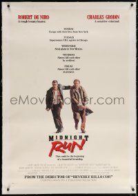 6s238 MIDNIGHT RUN linen advance 1sh 1988 Robert De Niro with Charles Grodin who stole $15 million!
