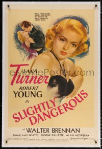 6s320 SLIGHTLY DANGEROUS linen style D 1sh 1943 satins & sables brought out the best in Lana Turner!