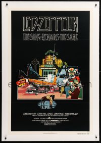 6s324 SONG REMAINS THE SAME linen 1sh 1976 Led Zeppelin, cool rock & roll montage art!