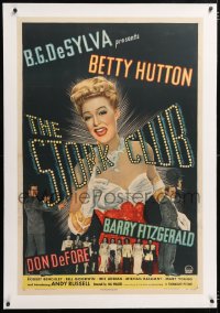 6s331 STORK CLUB linen 1sh 1945 Barry Fitzgerald, Don DeFore, great art of pretty Betty Hutton!