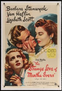 6s332 STRANGE LOVE OF MARTHA IVERS linen 1sh 1946 Barbara Stanwyck, Van Heflin & Lizabeth Scott!