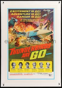 6s354 THUNDERBIRDS ARE GO linen 1sh 1967 marionette puppets, really cool sci-fi action artwork!